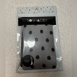 Womens Black Polka Dot Footless Tights/ Stockings